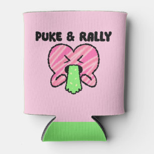 Puke & Rally Can Cooler   Pink Heart Party Edition