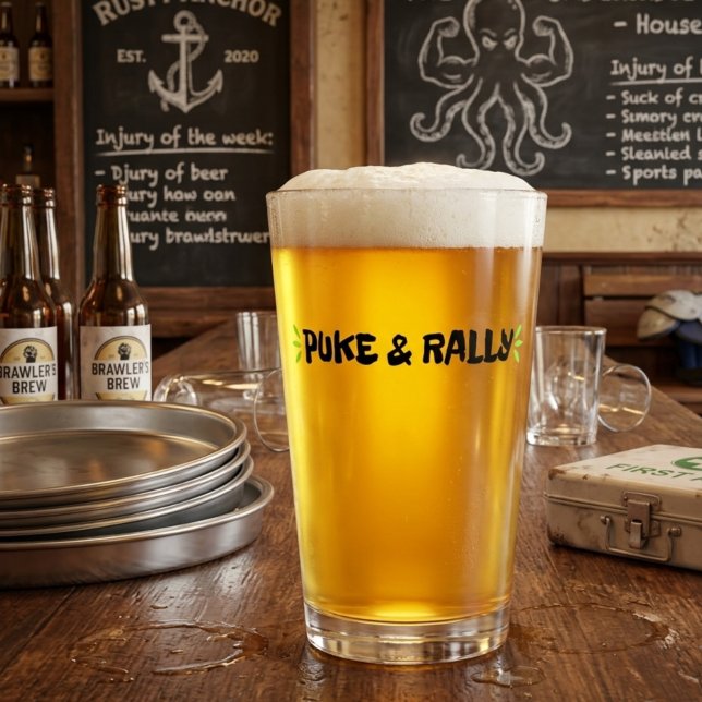 Puke & Rally Pint Glass | Party Legend Edition (Creator Uploaded)