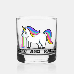 Puke & Rally Rainbow Unicorn Rocks Glass   Pixel