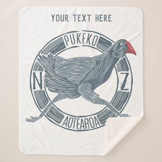 Pukeko Aotearoa New Zealand Sherpa Blanket (Front)