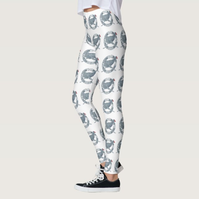 Pukeko NZ bird Leggings (Left)