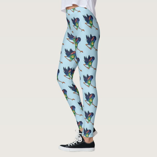 Pukeko stealing a hat leggings (Left)