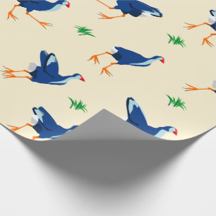 Pukeko Swamp Hen birds Pattern Wrapping Paper