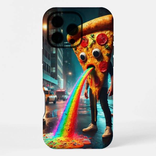 Pukey pizza iPhone case (Back)