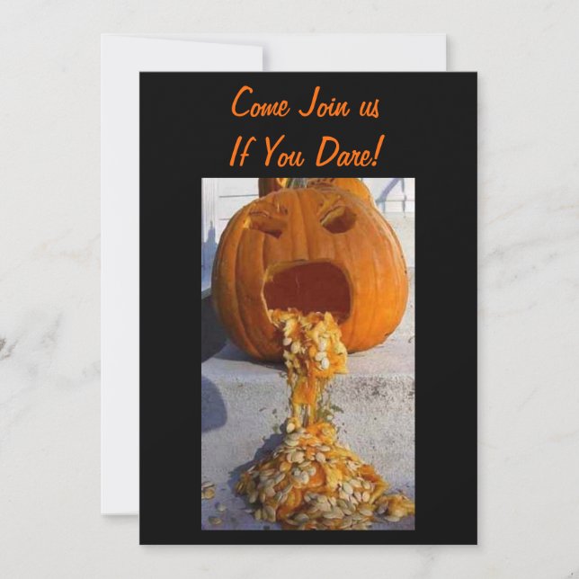 PUKING PUMPKING HALLOWEEN INVITE (Front)