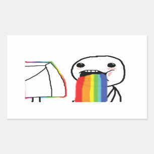 Puking Rainbows Rectangular Sticker