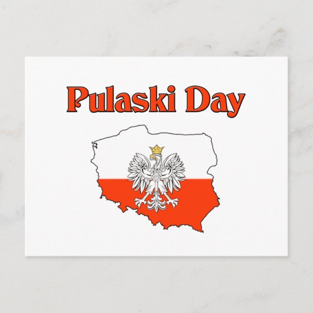 Pulaski Day. Postcard (Front)