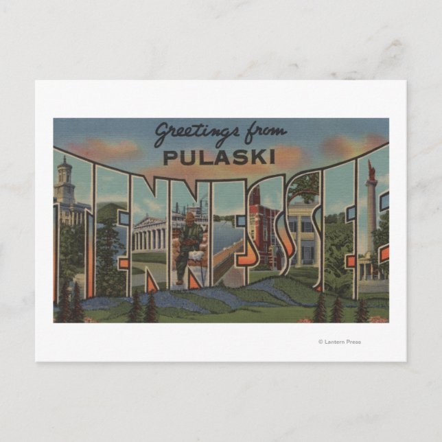 Pulaski, Tennessee - Large Letter Scenes Postcard (Front)