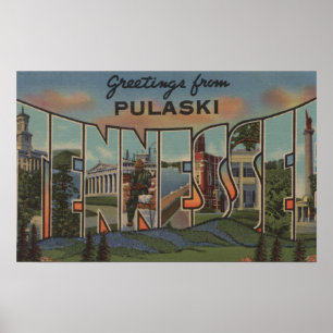 Pulaski, Tennessee - Large Letter Scenes Poster