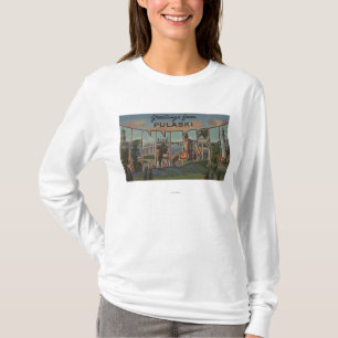 Pulaski, Tennessee - Large Letter Scenes T-Shirt