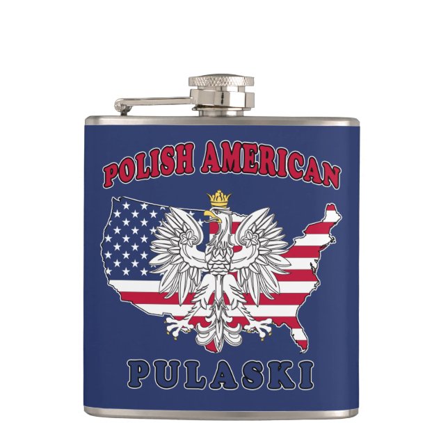 Pulaski Wisconsin Polish Hip Flask (Front)