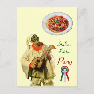 PULCINELLA  ITALIAN KITCHEN PARTY Cream Recipe Postcard