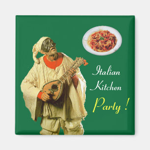 PULCINELLA  ITALIAN KITCHEN PARTY ,green Magnet