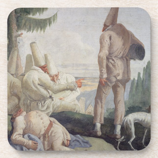 Pulcinella on Holiday Coaster (Front)