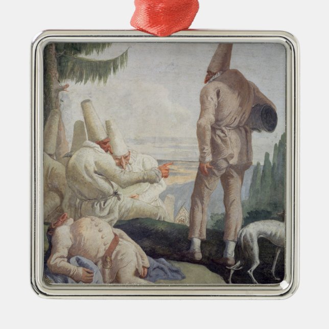 Pulcinella on Holiday Metal Tree Decoration (Front)