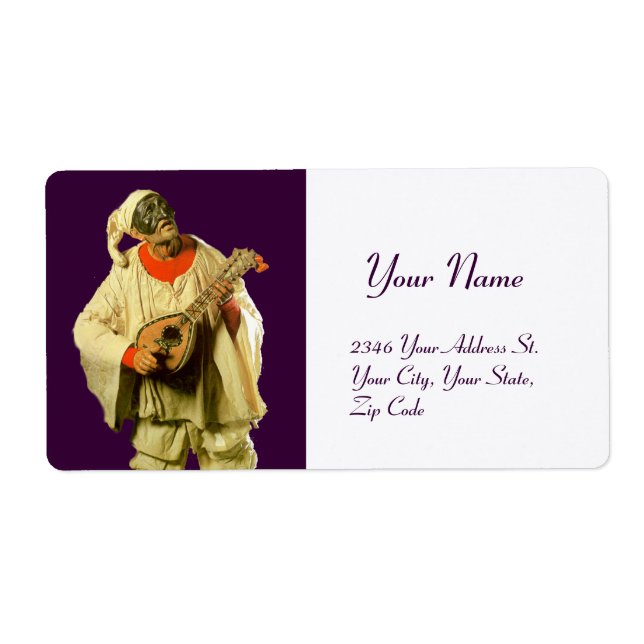 PULCINELLA WITH MANDOLIN purple white (Front)