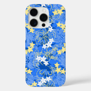 Pulelehua Butterfly Hibiscus Hawaiian Blue iPhone 16 Pro Case