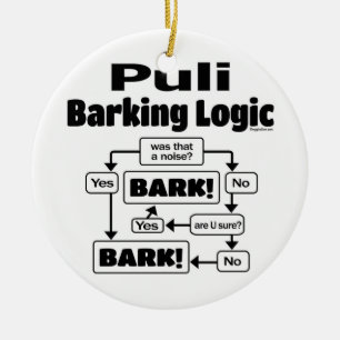 Puli Barking Logic Ceramic Tree Decoration