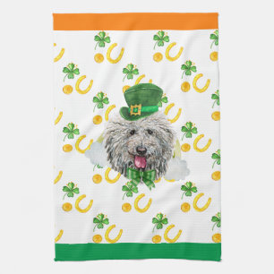 Puli Dog Holiday Home Decor St Patricks Day Tea Towel