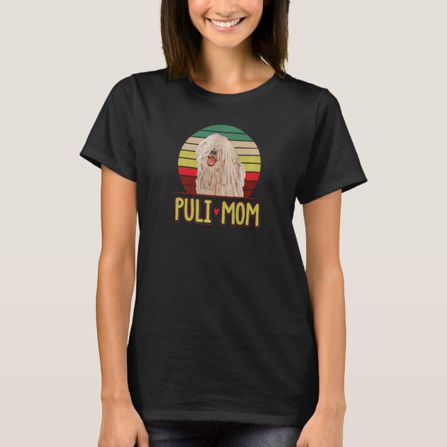 Puli Mum Cute Retro Hungarian Cord Dreadlock Dog T-Shirt (Front)