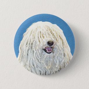 Puli Painting - Cute Original Dog Art 6 Cm Round Badge