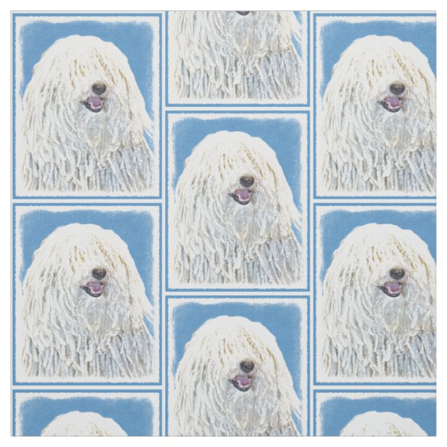 Puli Painting - Cute Original Dog Art Fabric (Swatch)