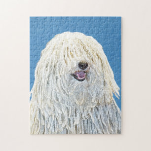 Puli Painting - Cute Original Dog Art Jigsaw Puzzle