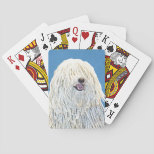 Puli Painting - Cute Original Dog Art Playing Cards