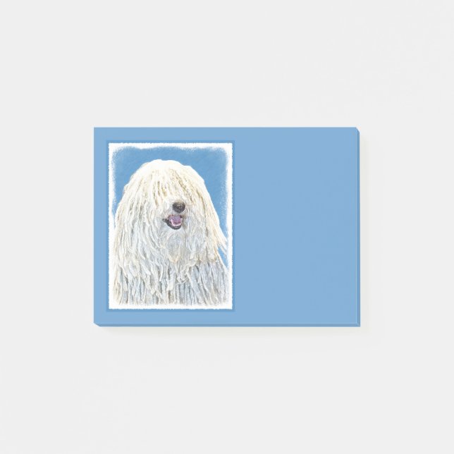 Puli Painting - Cute Original Dog Art Post-it Notes (Front)