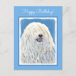 Puli Painting - Cute Original Dog Art Postcard