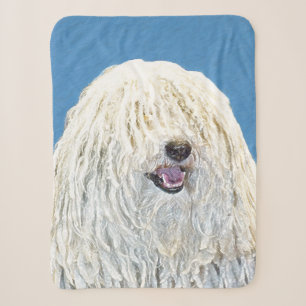 Puli Painting - Cute Original Dog Art Sherpa Blanket