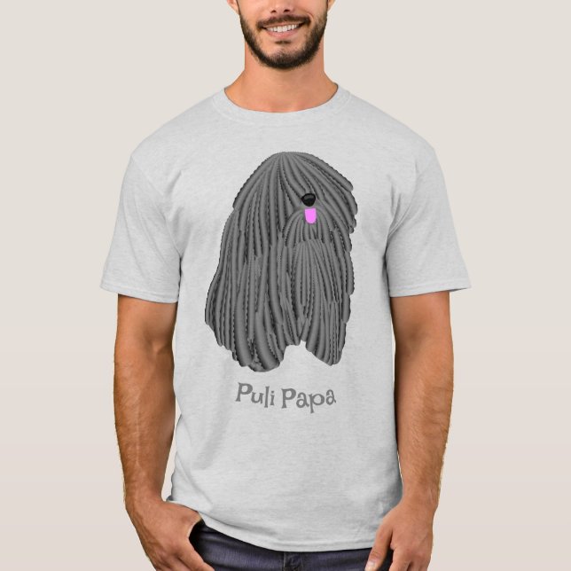 Puli Papa Cute Puli Dog Cartoon T-Shirt (Front)