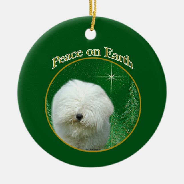 Puli Peace Ceramic Tree Decoration (Front)