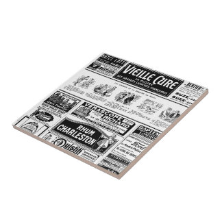 Pulicidad, old, black and white newspaper tile