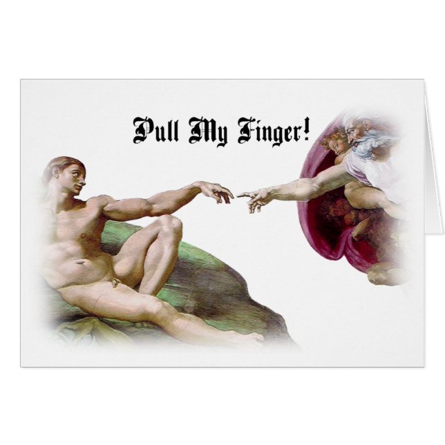 Pull My Finger - Michelangelo Creation Fart Humour (Front Horizontal)