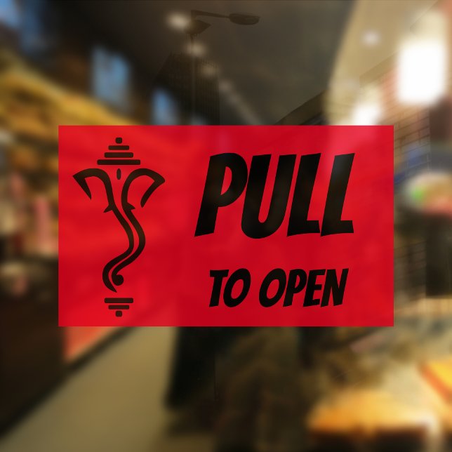 PULL TO OPEN Ganesha DOOR Rectangular Sticker (Creator Uploaded)