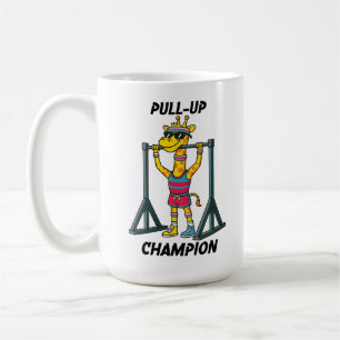 Pull-Up Champion – Funny Giraffe Workout Design Coffee Mug