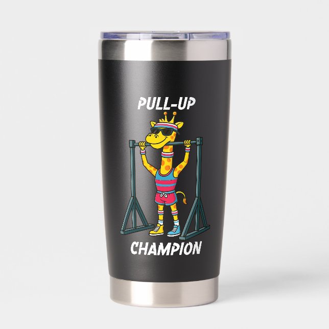 Pull-Up Champion – Funny Giraffe Workout Design Insulated Tumbler (Front)