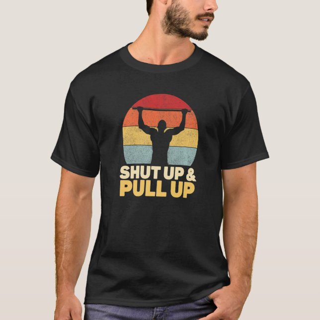 Pull Up Retro Calisthenics Gymnastic Exercises T-Shirt (Front)