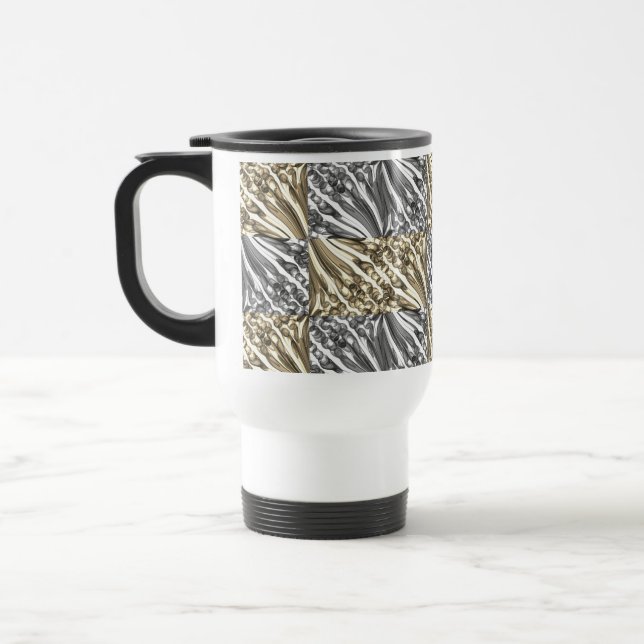 Pulled Bubble Fun / Black & White / Sepia / Travel Mug (Left)