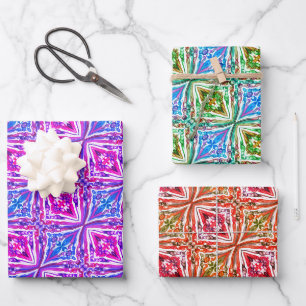 Pulled Bubble Fun / Miami / Mirror Twist / Wrapping Paper Sheet