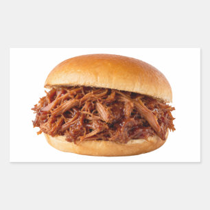 Pulled Pork Sandwich on White Rectangular Sticker