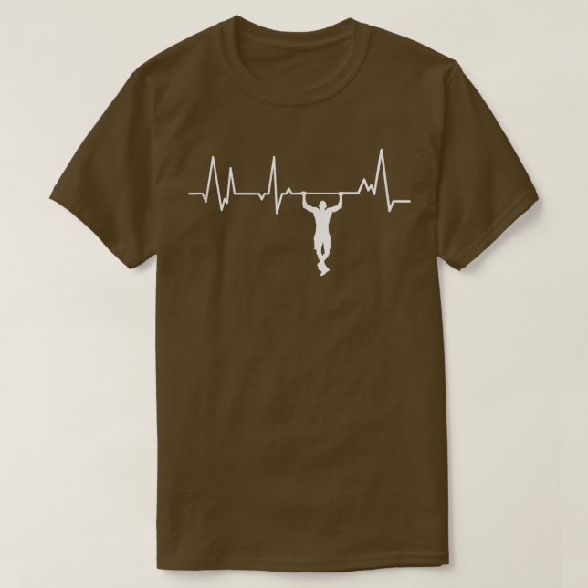 Pullup Heartbeat For Fitness And Calisthenics 252 T-Shirt (Design Front)