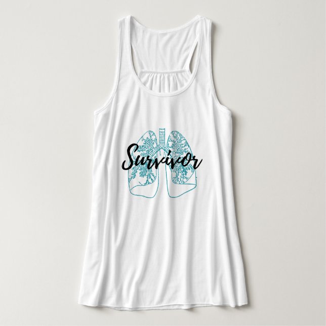 Pulmonary Embolism Survivor Lungs Blue Singlet (Design Front)