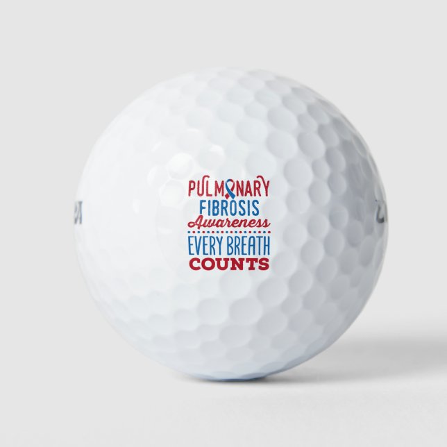 Pulmonary Fibrosis Awareness Every Breath Counts Golf Balls (Front)