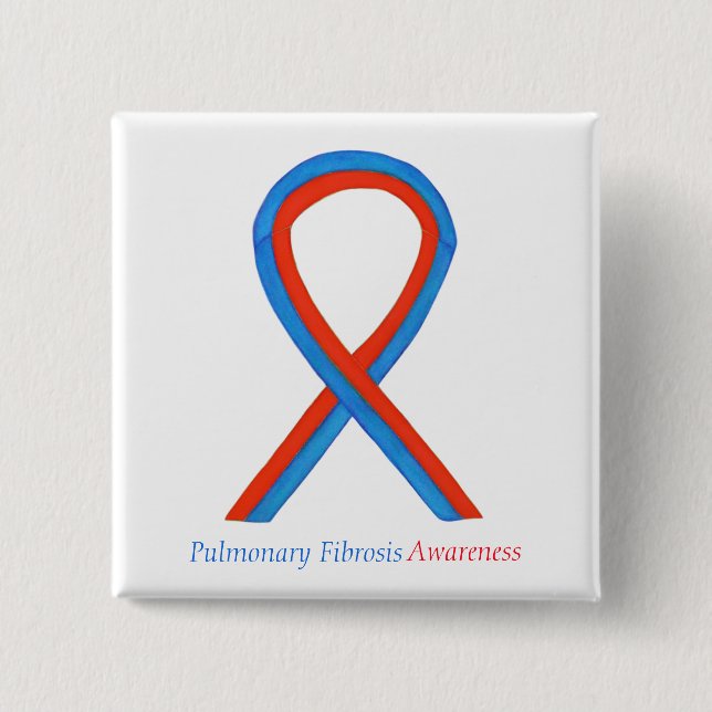 Pulmonary Fibrosis Awareness Ribbon Button Pins (Front)