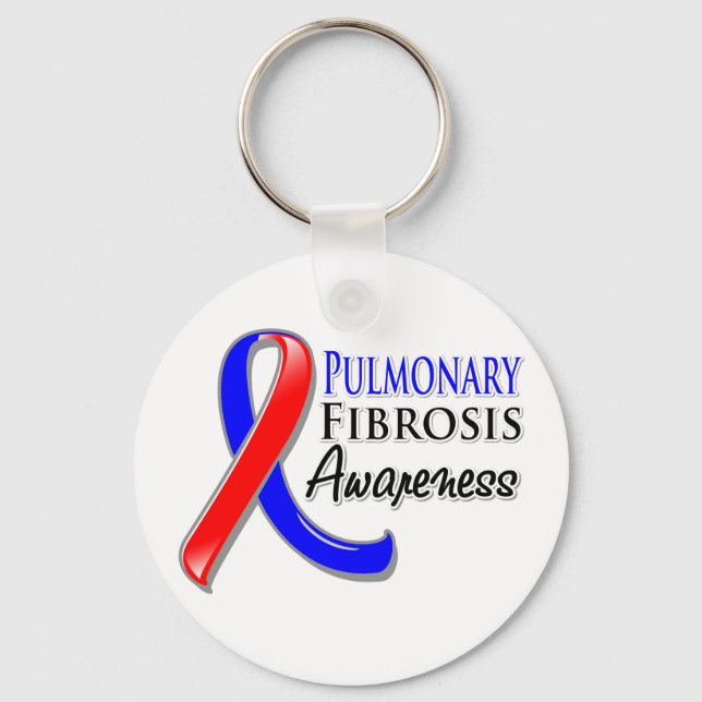 Pulmonary Fibrosis Awareness Ribbon Key Ring (Front)