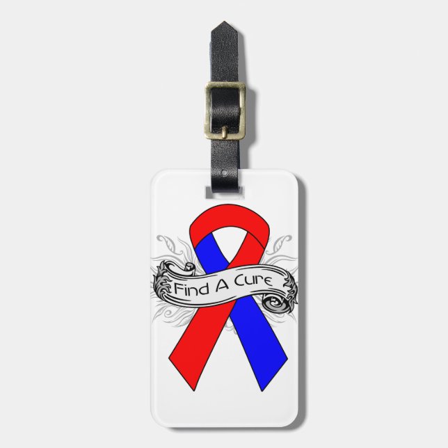 Pulmonary Fibrosis Find A Cure Ribbon Luggage Tag (Front Vertical)