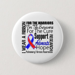 Pulmonary Fibrosis I Wear a Ribbon Tribute 6 Cm Round Badge