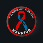 Pulmonary Fibrosis Warrior Ribbon Black Button<br><div class="desc">Pulmonary Fibrosis Warrior Ribbon Black Button for awareness and support for people with pulmonary fibrosis.</div>